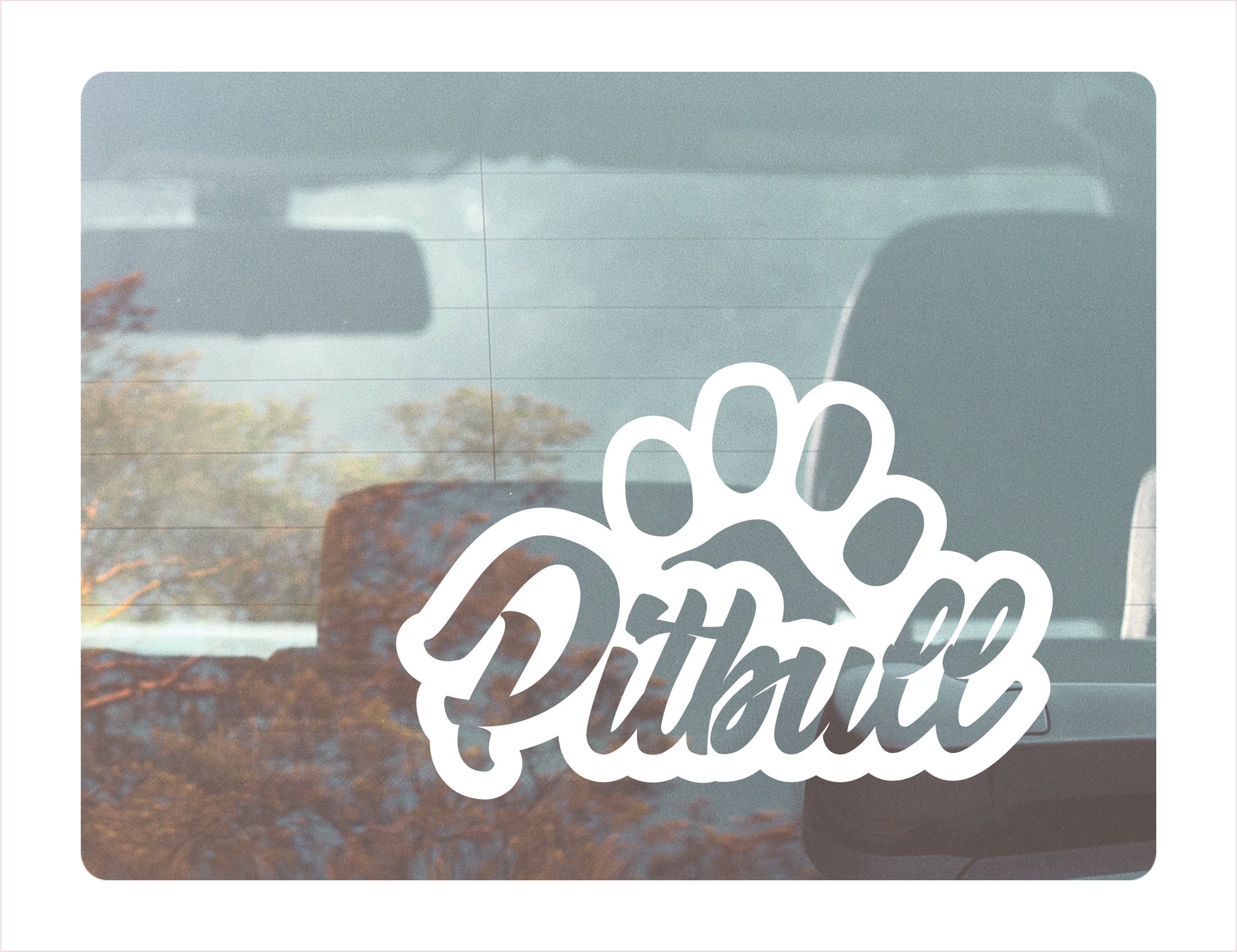 Pitbull White Decal Sticker