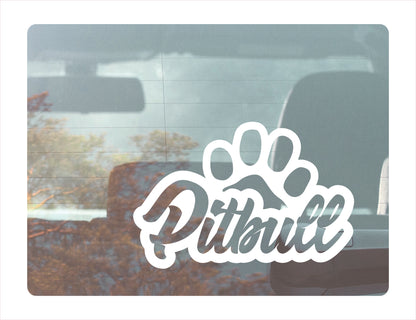 Pitbull White Decal Sticker