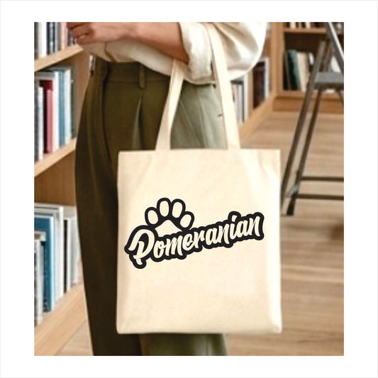 Pomeranian dog paw tote bag 1