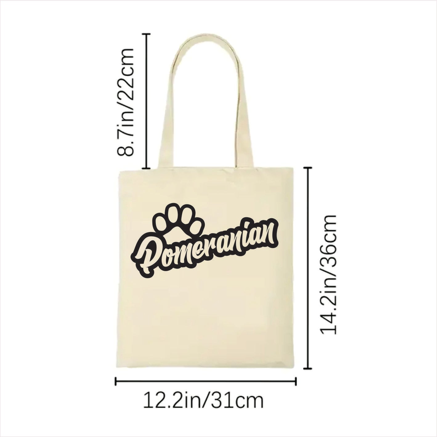 Pomeranian dog paw tote bag 2