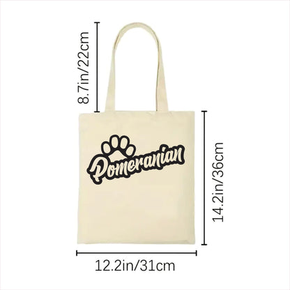 Pomeranian dog paw tote bag 2