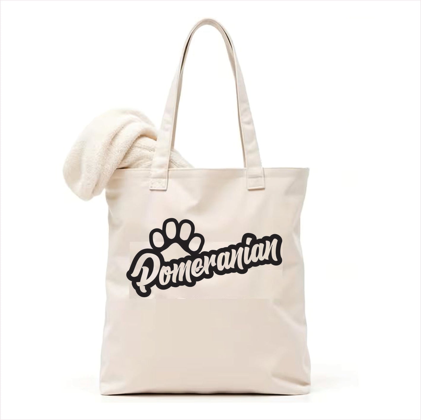 Pomeranian dog paw tote bag 3