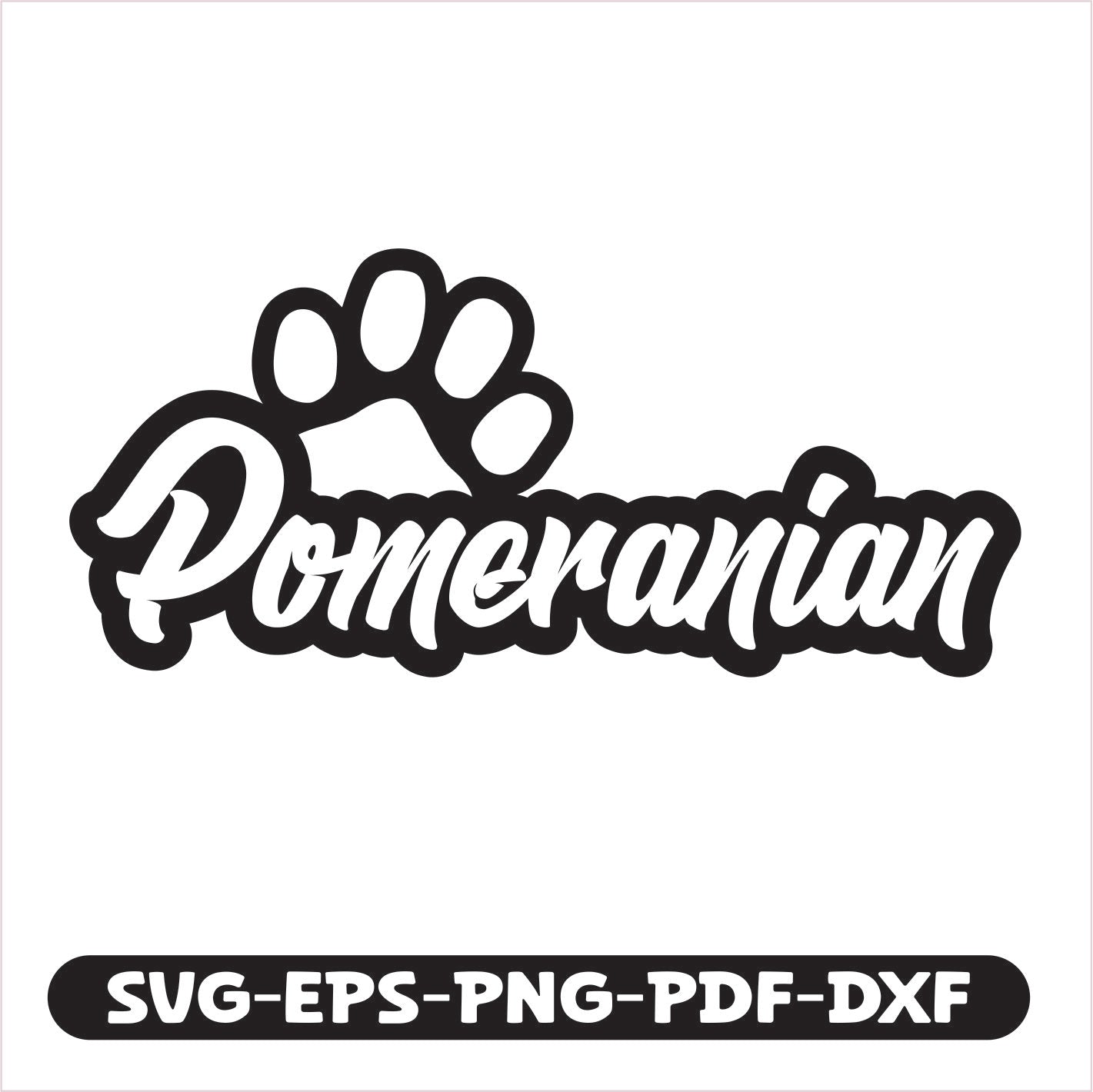Pomeranian Paw SVG EPS PNG PDF DXF Cutting