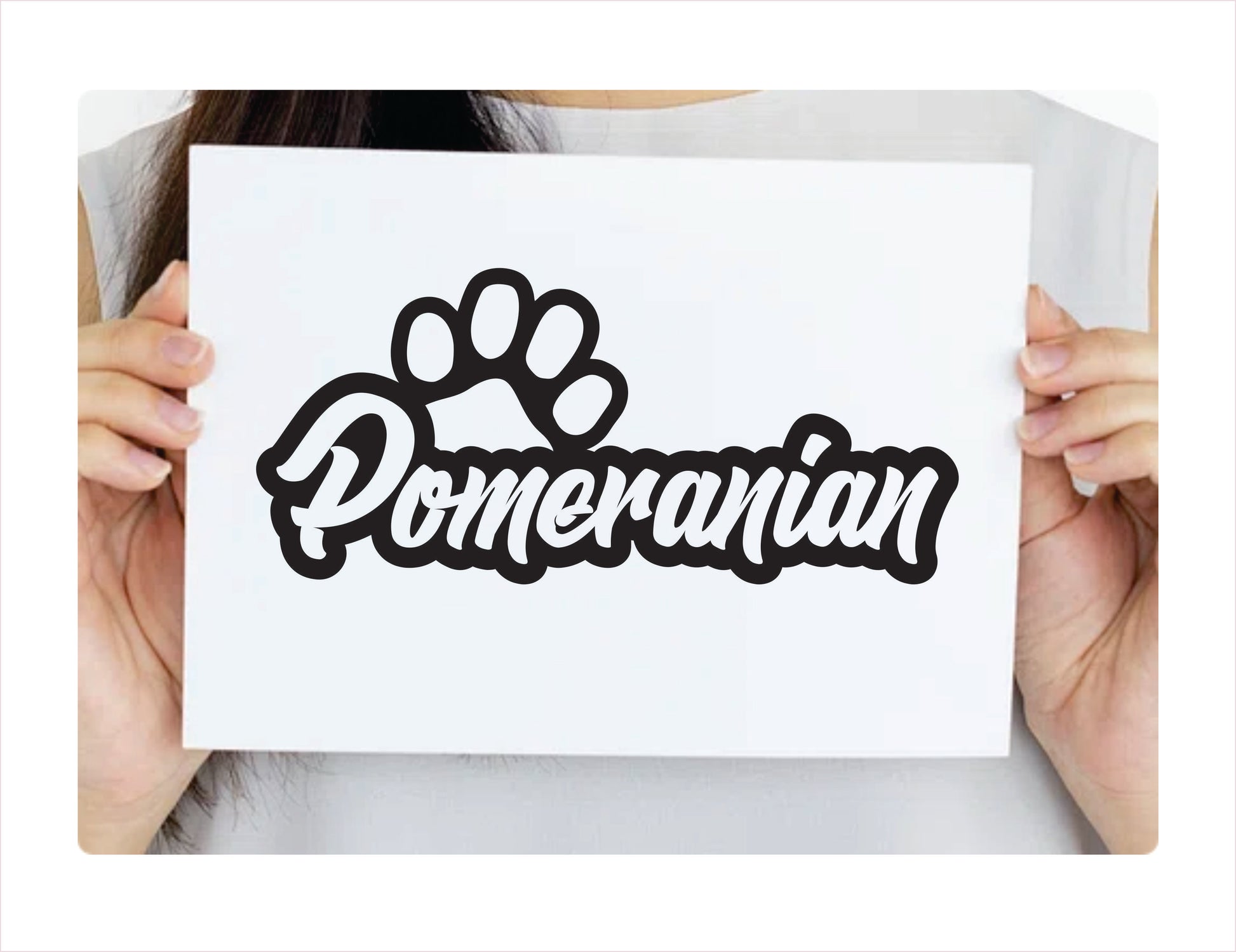 Pomeranian Paw Black Decal