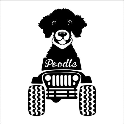 Poodle Dog Jeep Offroad Vinyl Decal Sticker