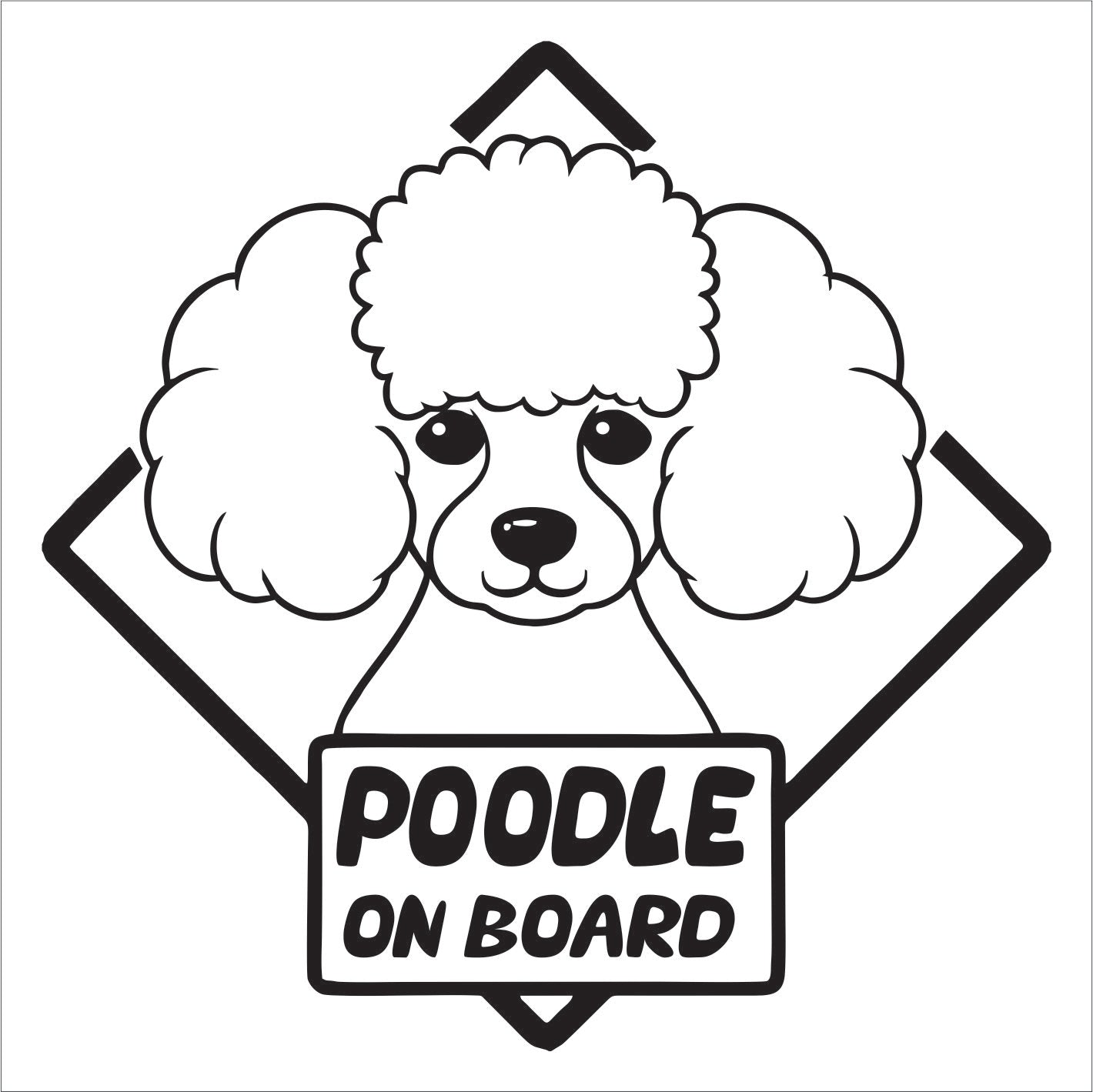 Poodle on board Decal Sticker