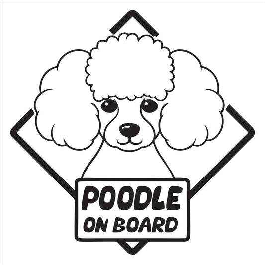 Poodle on board Decal Sticker