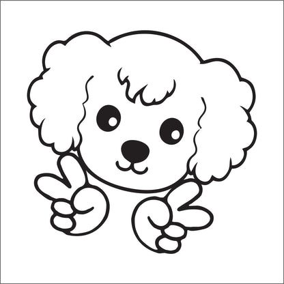 Poodle Peace Vinyl Decal