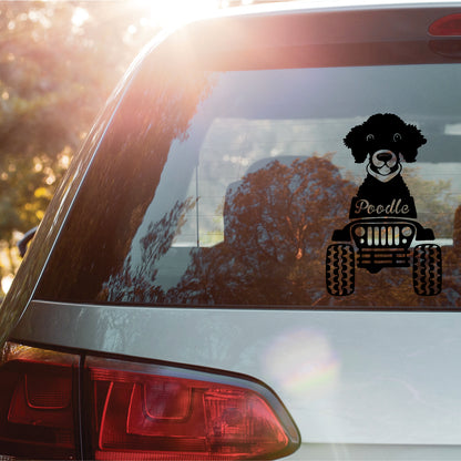 Poodle Dog Jeep Offroad Vinyl Decal Sticker