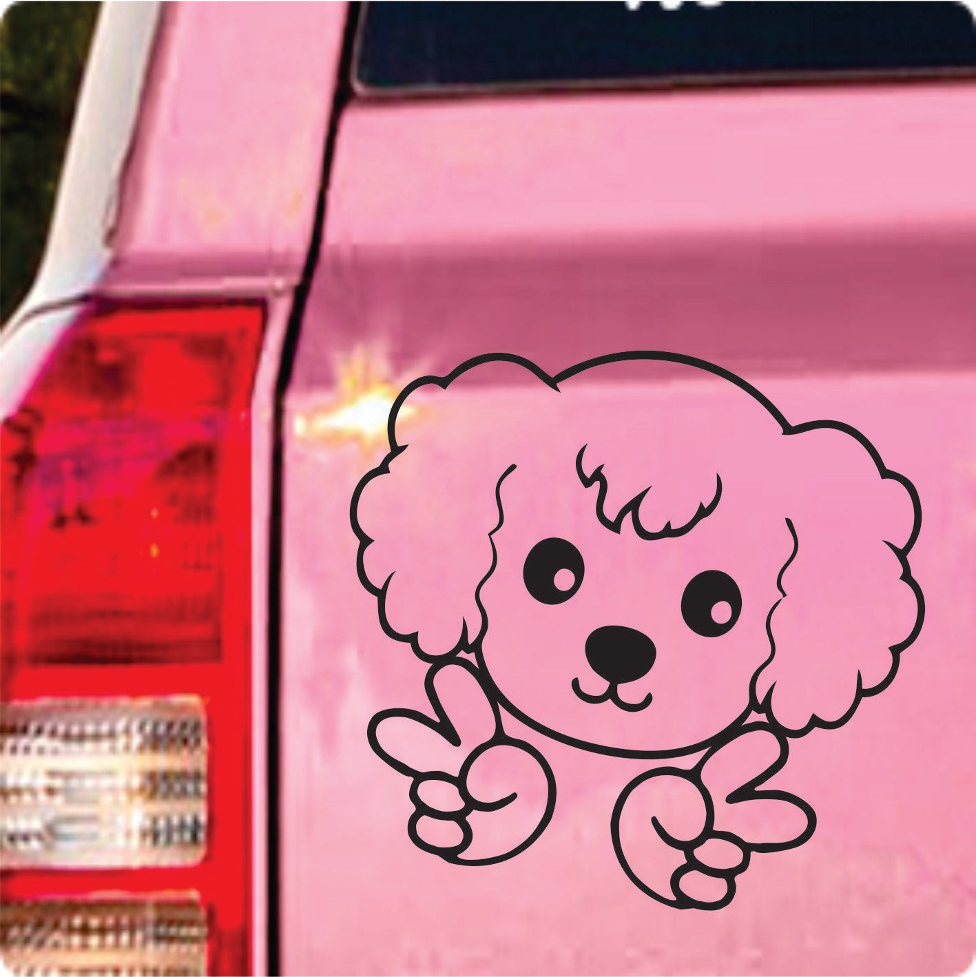 Poodle Peace Vinyl Decal