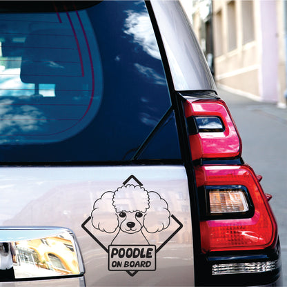 Poodle on board Decal Sticker