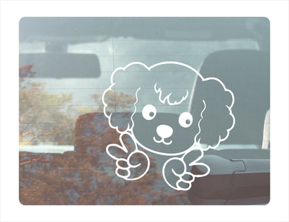 Poodle Peace Vinyl Decal      FREE shipping