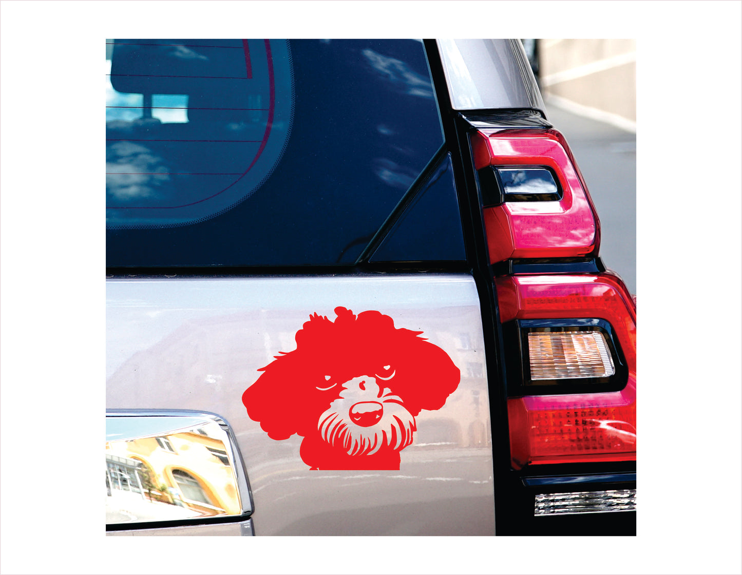 Cute poodle dog peeking Vinyl Decal Sticker  FREE shipping