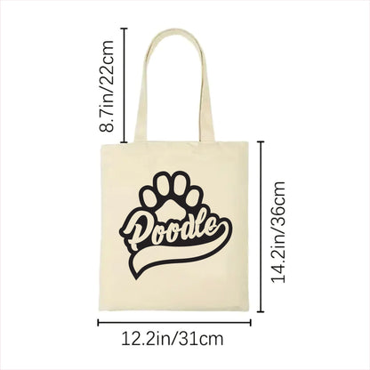 Poodle dog paw tote bag 2
