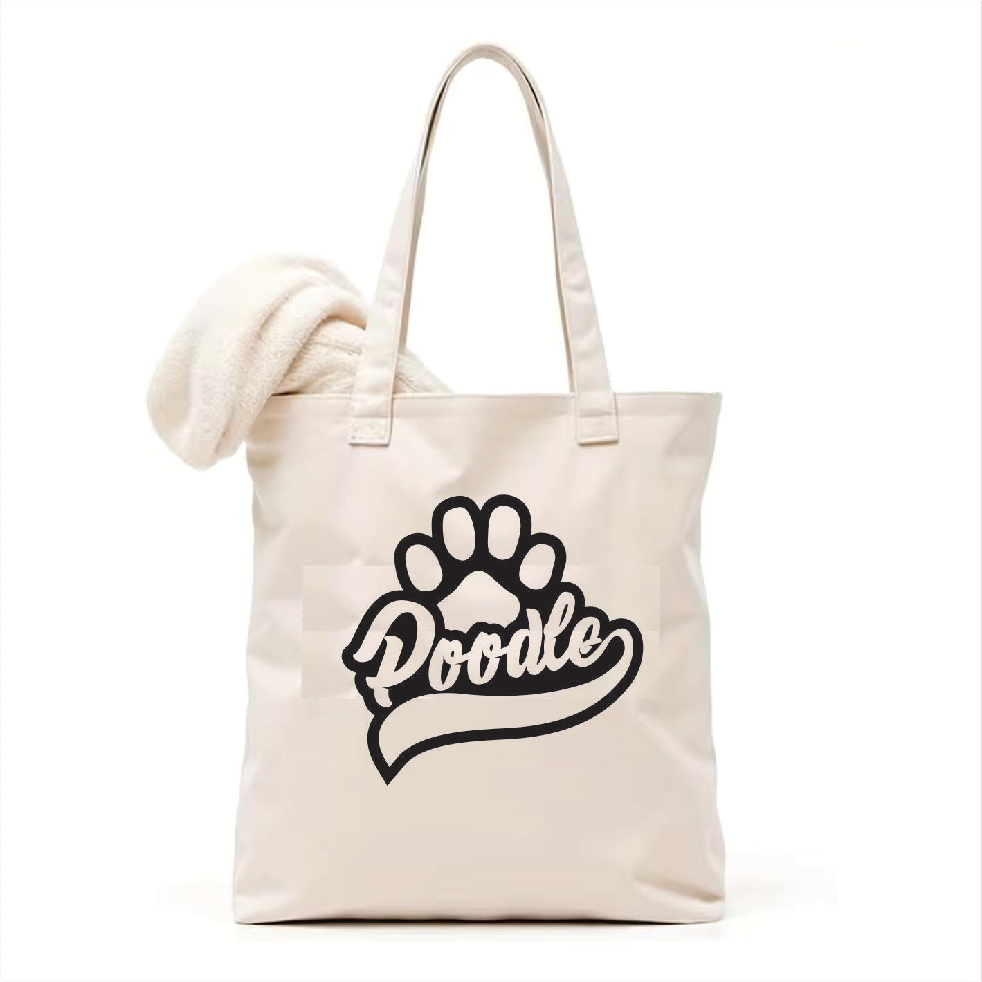 Poodle dog paw tote bag 3