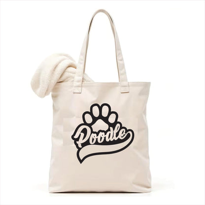 Poodle dog paw tote bag 3