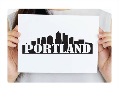 Portland City Usa Black Decal Sticker