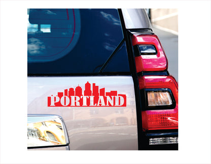 Portland City Usa Red Decal Sticker