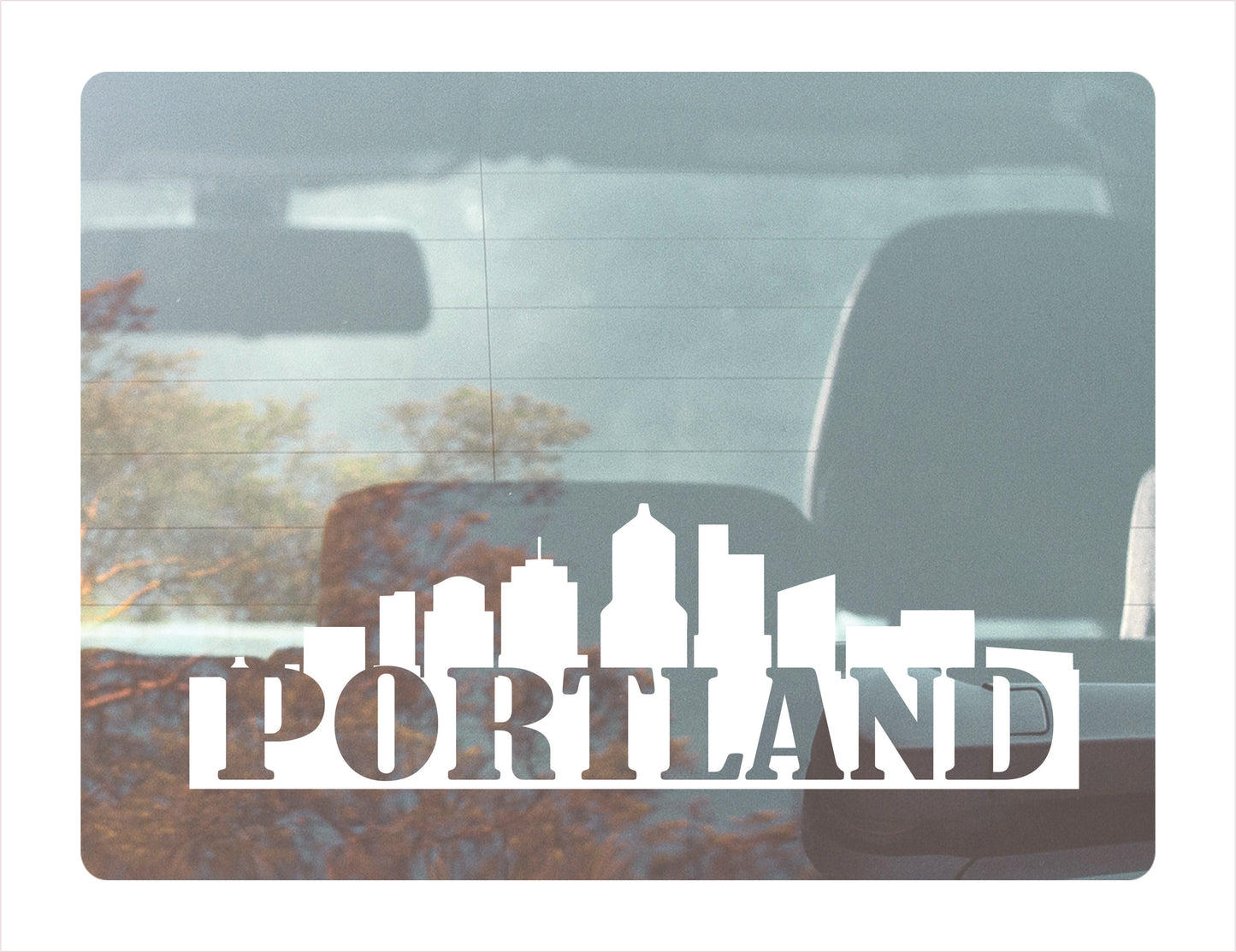 Portland City Usa White Decal Sticker