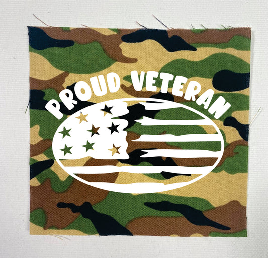 Proud Usa Veteran Sew-On Patch Camo Military Pride Patch