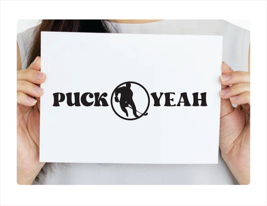 Puck Yeah Hockey Black Decal Sticker
