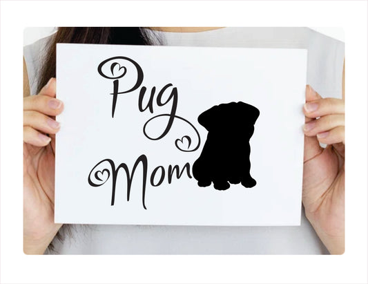 Pug Mom Decal Sticker  FREE shipping