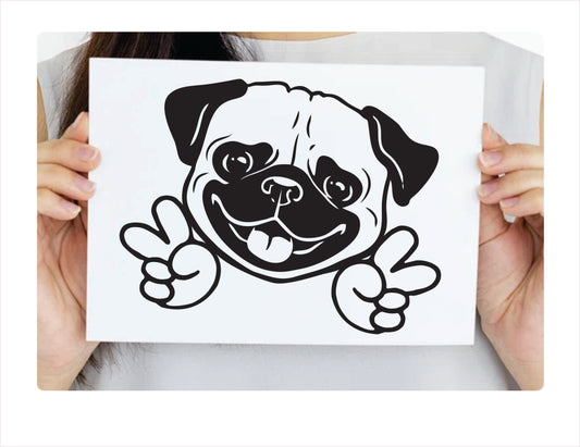 Pug Vinyl Decal FREE shipping