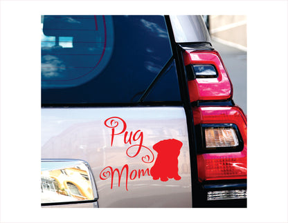 Pug Mom Decal Sticker  FREE shipping
