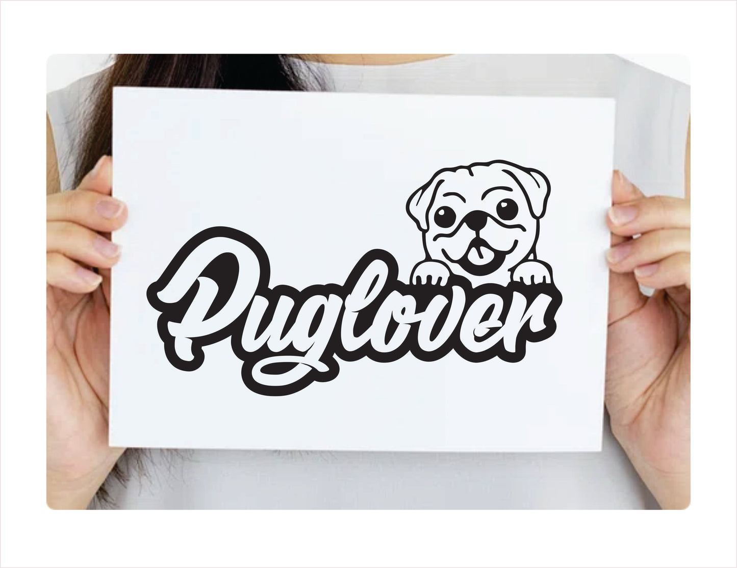 Pug Lover Black Decal Sticker