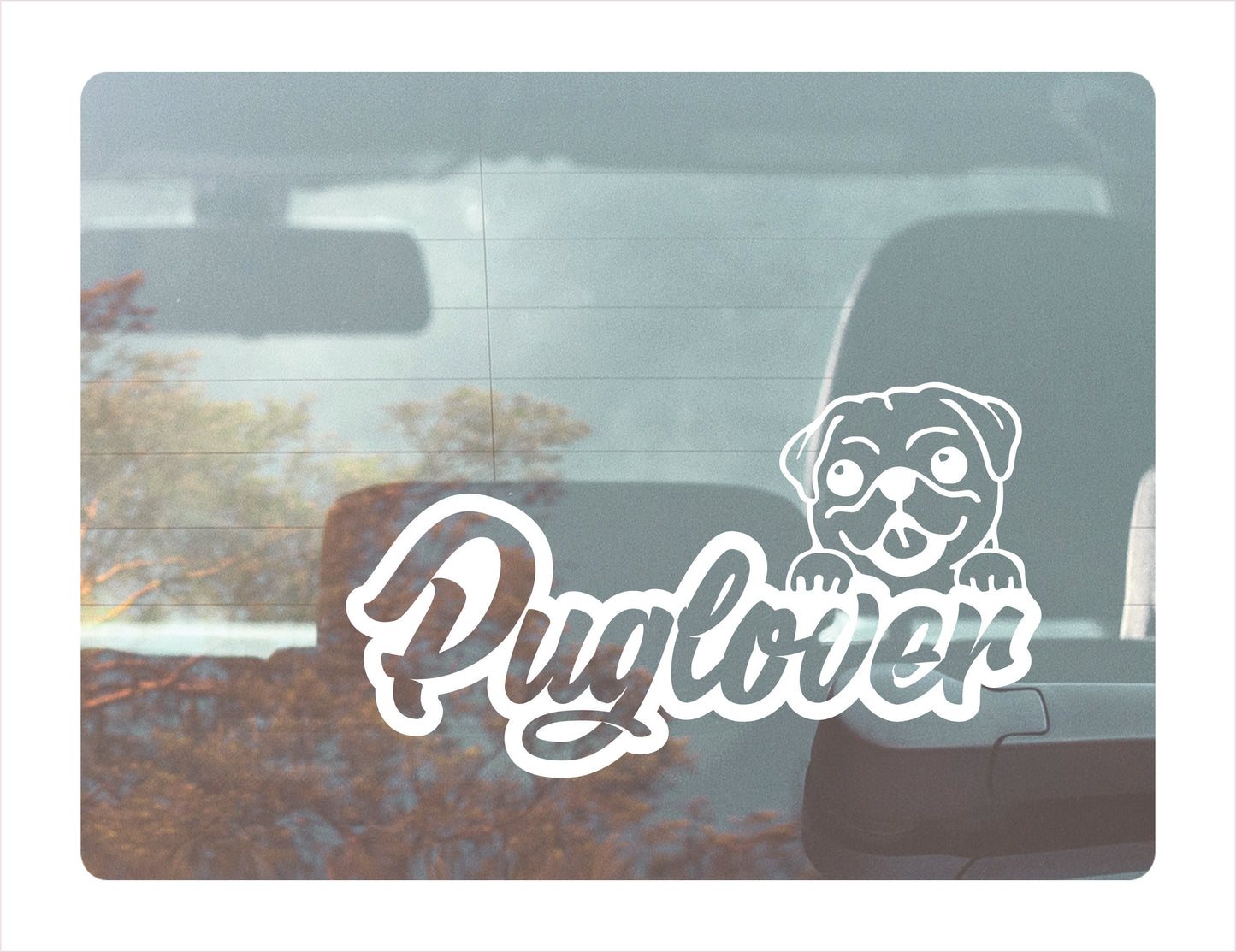 Pug Lover White Decal Sticker