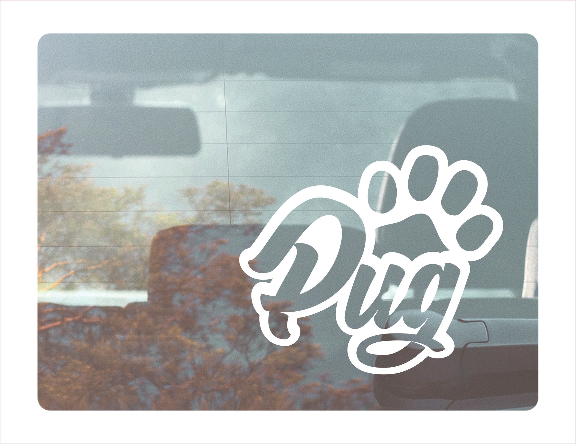 Pug Paw White Decal Sticker