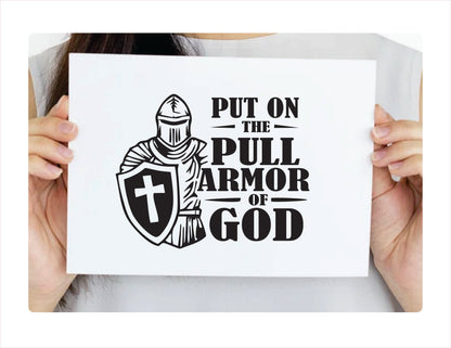 Put on the pull armor of god black decal sticker