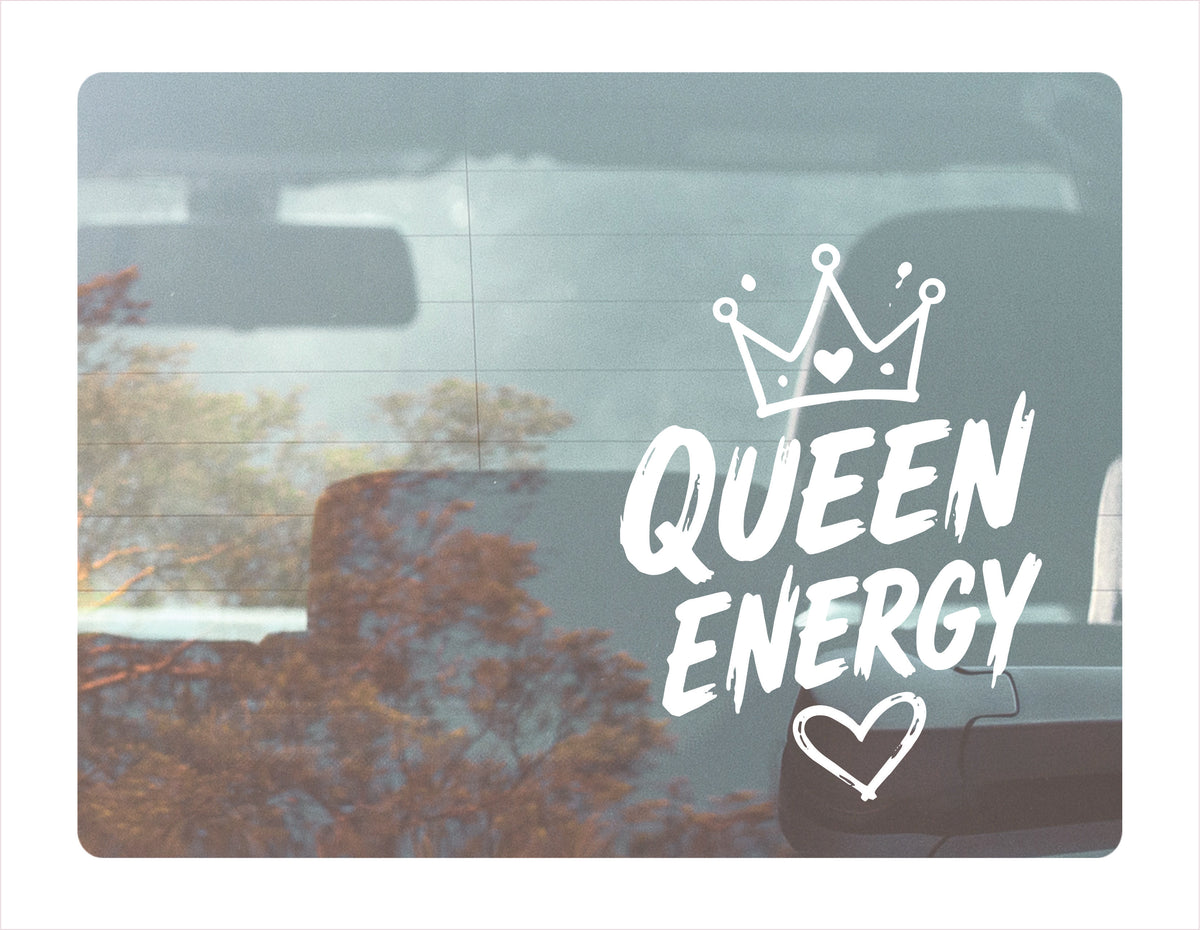 Queen Energy white Decal Sticker