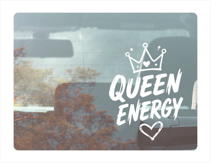 Queen Energy white Decal Sticker