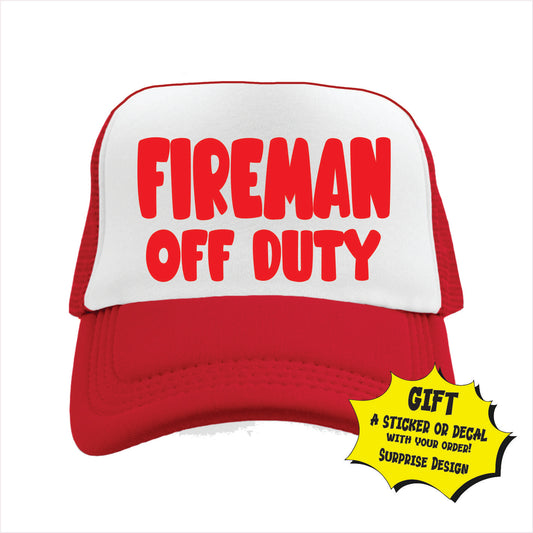 Fireman off duty Trucker Hat Cap