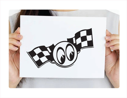 Racing Eyes Black Vinyl Decal Sticker