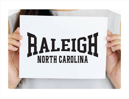Raleigh north Carolina black Decal Sticker