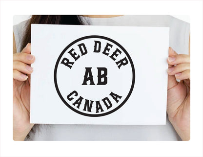Red Deer Alberta Canada Black Decal Sticker