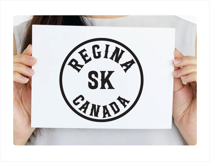 Regina Saskatchewan Canada Black Decal Sticker