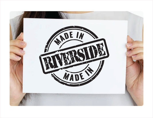 Made in Riverside California USA black decal sticker