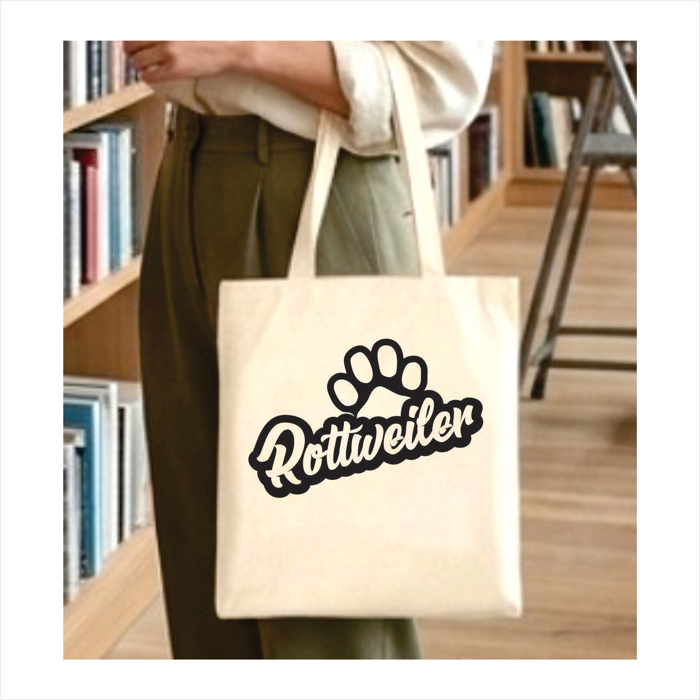 Rottweiler dog paw tote bag 1
