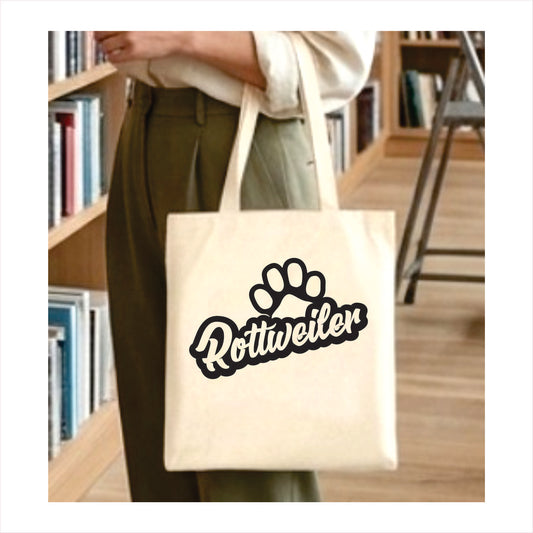 Rottweiler dog paw tote bag 1