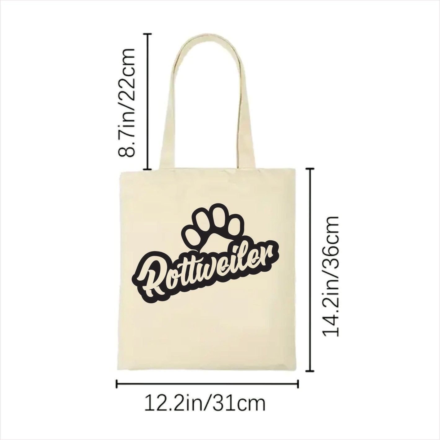 Rottweiler dog paw tote bag 2