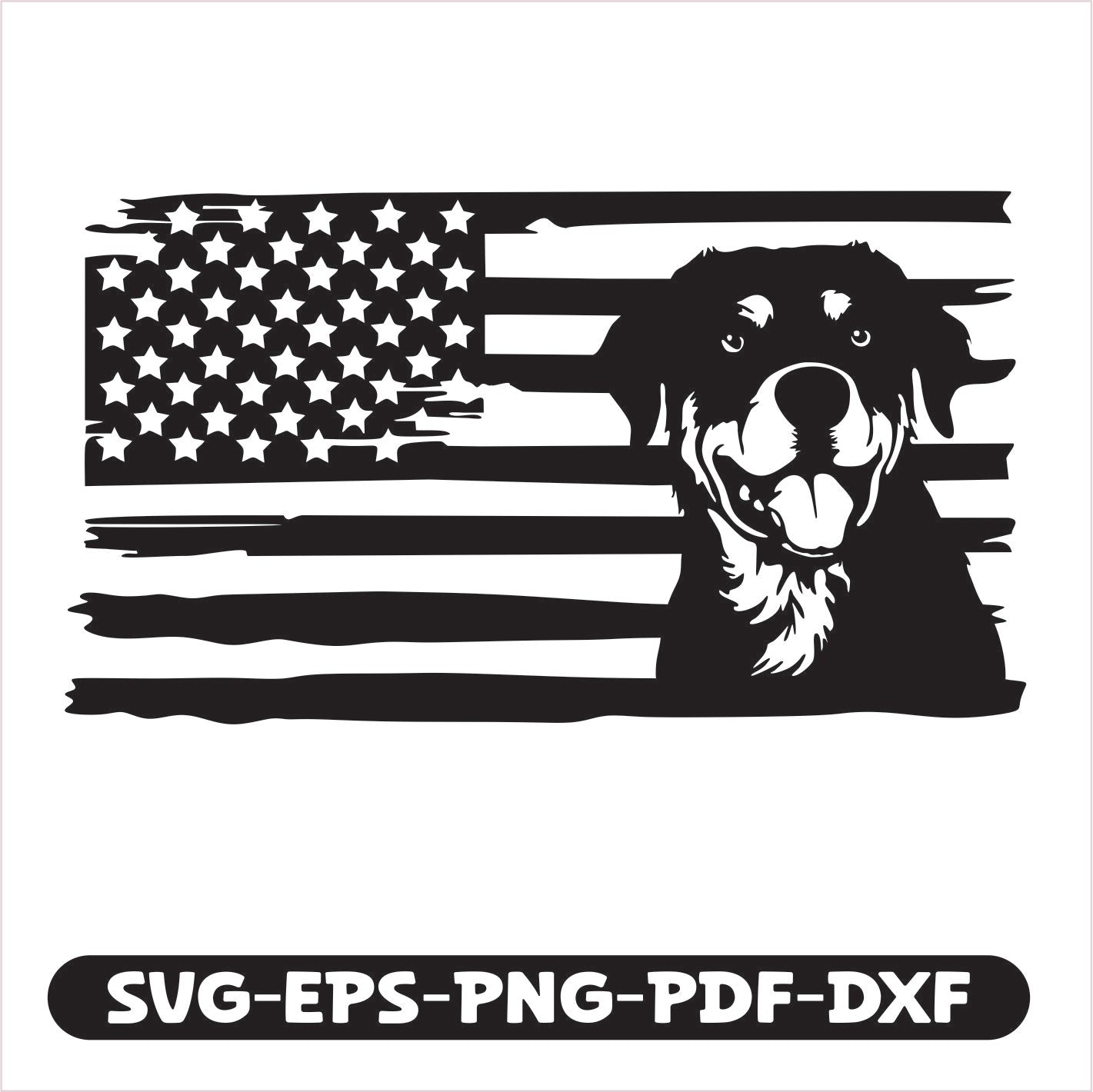 Rottweiler Dog USA SVG EPS PNG PDF DXF Cutting