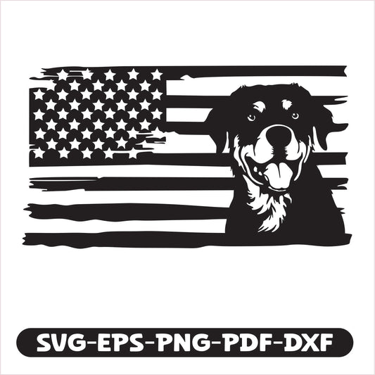 Rottweiler Dog USA SVG EPS PNG PDF DXF Cutting