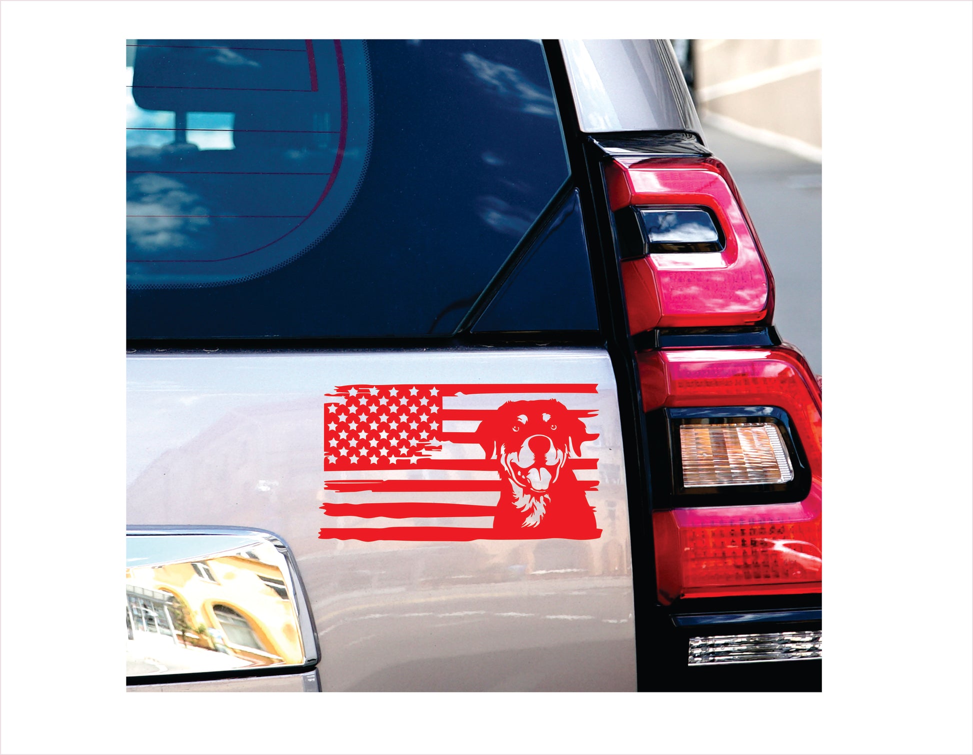Rottweiler Dog USA Red Decal Sticker
