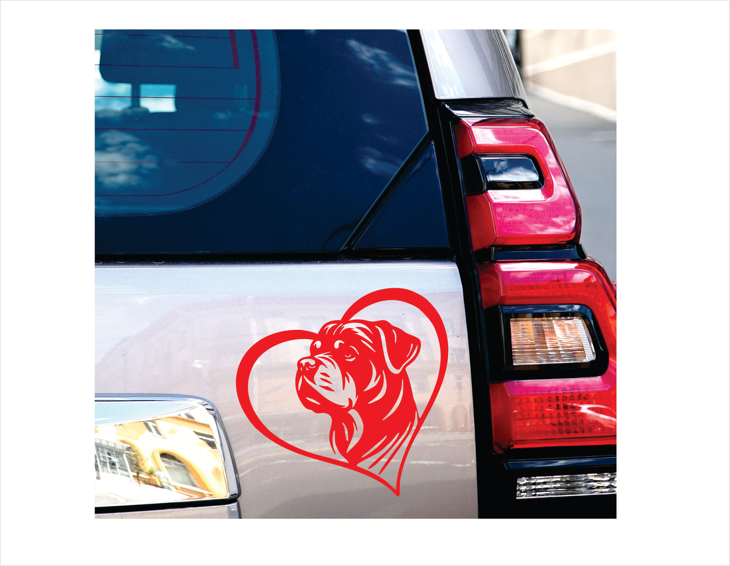 Rottweiler Dog Heart Red Decal Sticker