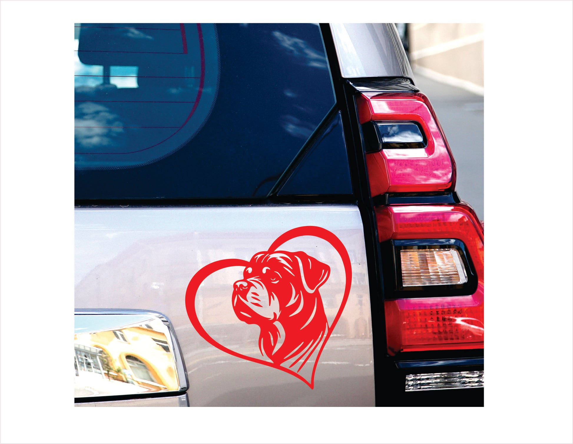 Rottweiler Dog Heart Red Decal Sticker