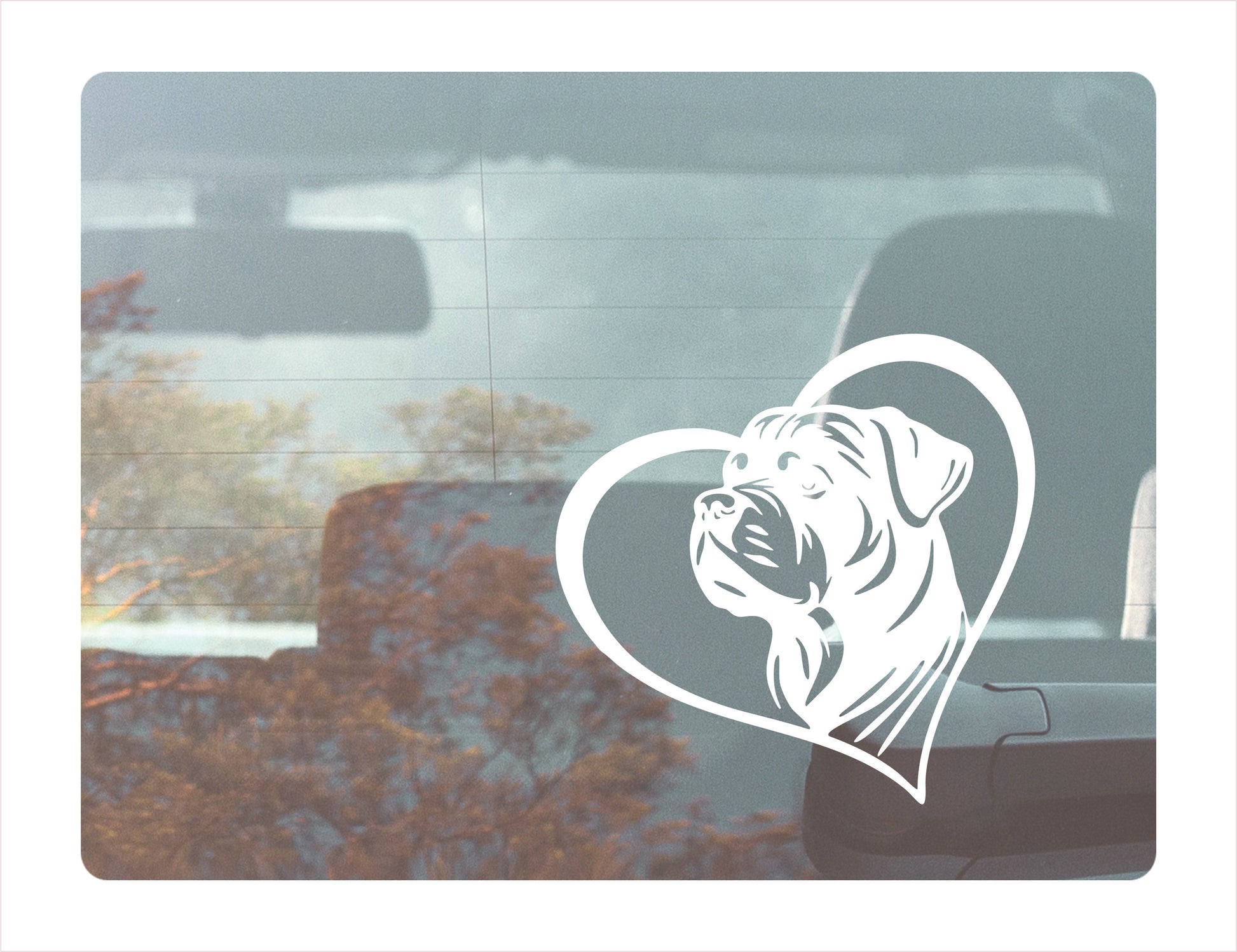 Rottweiler Dog Heart White Decal Sticker