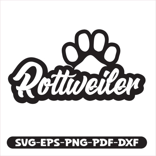 Rottweiler Paw SVG EPS PNG PDF DXF Cutting